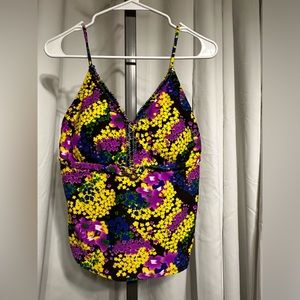 Bright Tropical “ Faded Glory” Bra Tankini Top